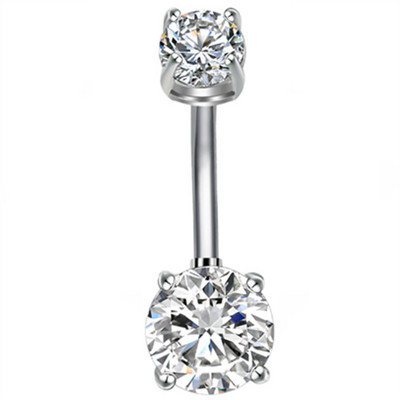 1/2 bucată piercing de cristal pentru buric 14G zircon inimă bară pentru buric drăguț bijuterii piercing buric cercel strălucitor pentru cartilaj