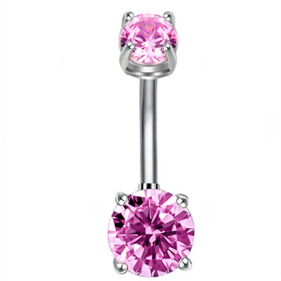 1/2 bucată piercing de cristal pentru buric 14G zircon inimă bară pentru buric drăguț bijuterii piercing buric cercel strălucitor pentru cartilaj