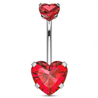 1/2 bucată piercing de cristal pentru buric 14G zircon inimă bară pentru buric drăguț bijuterii piercing buric cercel strălucitor pentru cartilaj