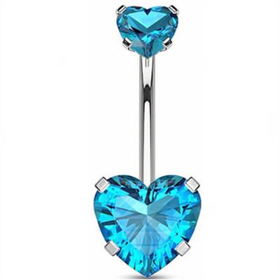 1/2 bucată piercing de cristal pentru buric 14G zircon inimă bară pentru buric drăguț bijuterii piercing buric cercel strălucitor pentru cartilaj