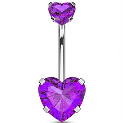 1/2 bucată piercing de cristal pentru buric 14G zircon inimă bară pentru buric drăguț bijuterii piercing buric cercel strălucitor pentru cartilaj