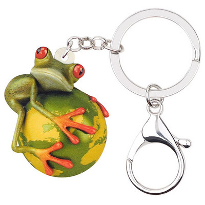 Bonsny Acrilic Drăguț Broasca Pământ Brelocuri Suport Breloc Animal Desene Animat Bijuterii Cadou pentru Femei Fete Adolescenți Geantă Poșetă Pandantiv