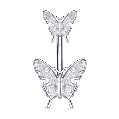 1Pc Bufferfly nakit za piercing na trbuhu 14G Set seksi prstena za pupak Prsten za pupak Body Piercing od ružičastog čelika od kirurškog čelika