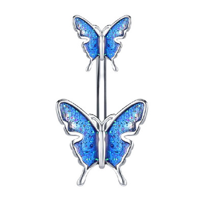 1Pc Bufferfly nakit za piercing na trbuhu 14G Set seksi prstena za pupak Prsten za pupak Body Piercing od ružičastog čelika od kirurškog čelika
