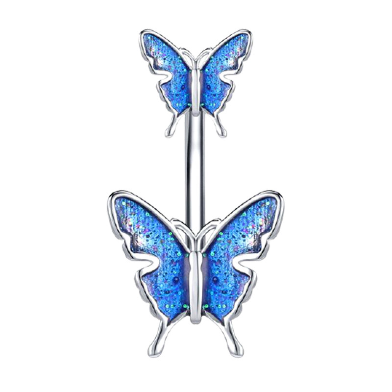 1Pc Bufferfly nakit za piercing na trbuhu 14G Set seksi prstena za pupak Prsten za pupak Body Piercing od ružičastog čelika od kirurškog čelika