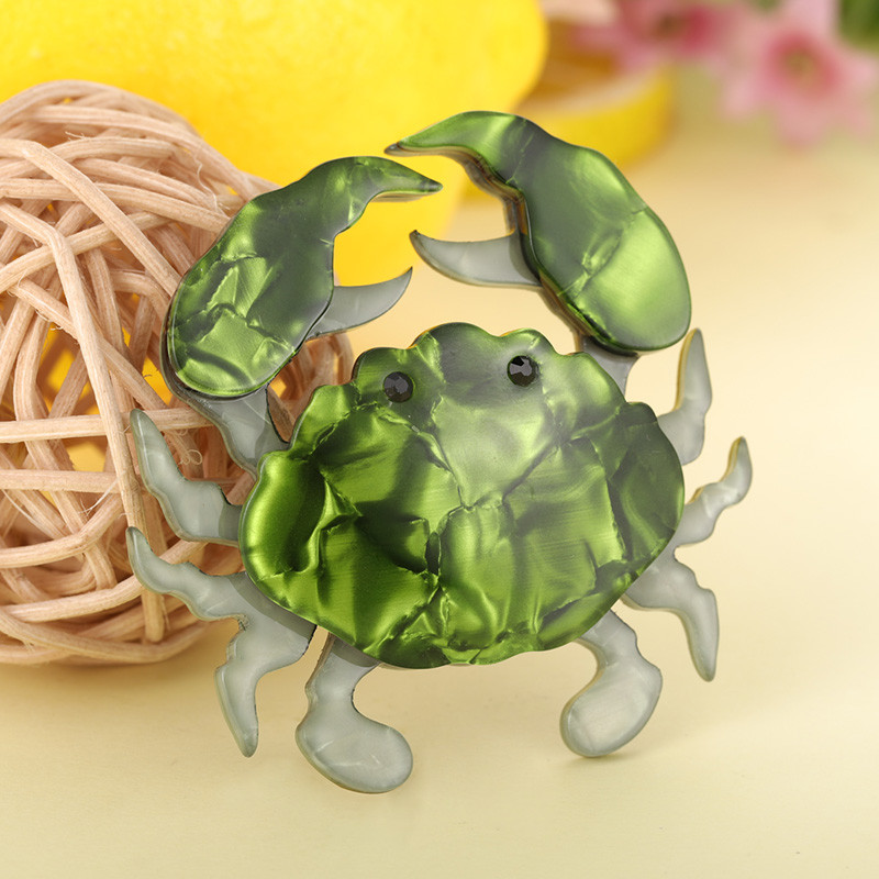 Blucome Acrilic Black Eye Red Crab Broșe pentru femei Copii Handmade Cadouri de petrecere de Crăciun Broșă Ace Pălării Accesoriu rochie