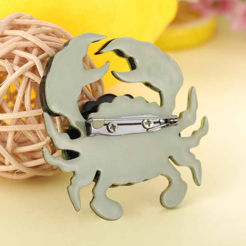 Blucome Acrilic Black Eye Red Crab Broșe pentru femei Copii Handmade Cadouri de petrecere de Crăciun Broșă Ace Pălării Accesoriu rochie