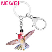 Breloc cu pasăre colibri zburător din acril Newei, breloc de chei cu animale mari, drăguț, bijuterii pentru femei, iubitori de copii, festival, cadou, decorare pentru geanta