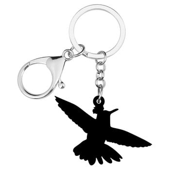 Newei Acrylic Flying Hummingbird Bird Keychains Big Cute Animal Keyring Jewelry for Women Kid Lover Festival Δώρο Τσάντα Διακόσμηση