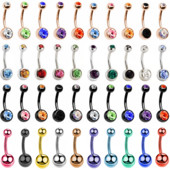 5/10/20 Piece Zircon 14G Lot Piercing Burta Oțel Chirurgical Cristal Inel pentru Buric Bară Set Piercing Buric Mix Piercings Ombligo