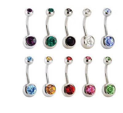 5/10/20 Piece Zircon 14G Lot Piercing Burta Oțel Chirurgical Cristal Inel pentru Buric Bară Set Piercing Buric Mix Piercings Ombligo