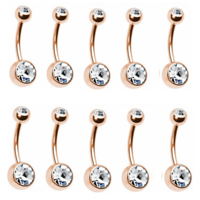 5/10/20 Piece Zircon 14G Lot Piercing Burta Oțel Chirurgical Cristal Inel pentru Buric Bară Set Piercing Buric Mix Piercings Ombligo