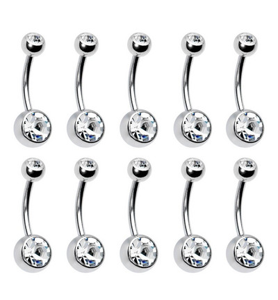 5/10/20 Piece Zircon 14G Lot Piercing Burta Oțel Chirurgical Cristal Inel pentru Buric Bară Set Piercing Buric Mix Piercings Ombligo