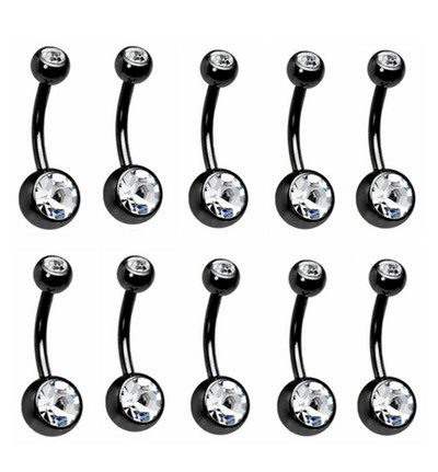 5/10/20 Piece Zircon 14G Lot Piercing Burta Oțel Chirurgical Cristal Inel pentru Buric Bară Set Piercing Buric Mix Piercings Ombligo