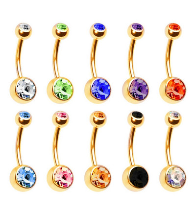 5/10/20 Piece Zircon 14G Lot Piercing Burta Oțel Chirurgical Cristal Inel pentru Buric Bară Set Piercing Buric Mix Piercings Ombligo