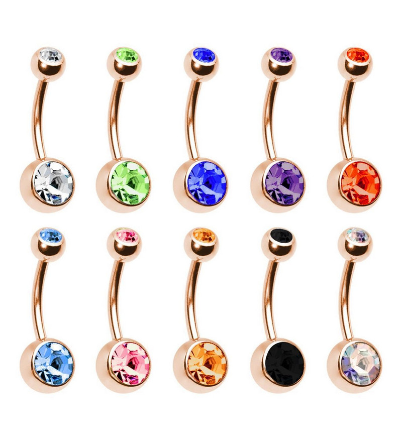 5/10/20 Piece Zircon 14G Lot Piercing Burta Oțel Chirurgical Cristal Inel pentru Buric Bară Set Piercing Buric Mix Piercings Ombligo