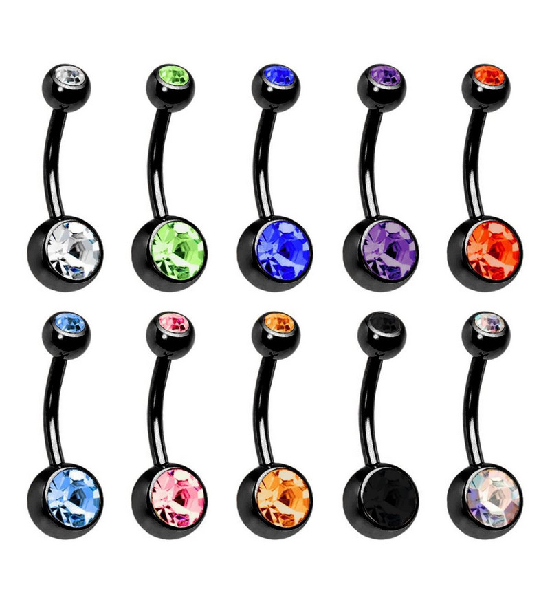 5/10/20 Piece Zircon 14G Lot Piercing Burta Oțel Chirurgical Cristal Inel pentru Buric Bară Set Piercing Buric Mix Piercings Ombligo