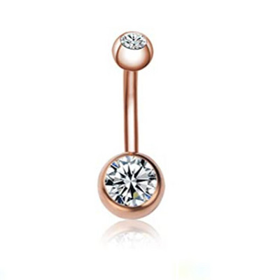 Inel de piercing pentru buric, din aur roz, cristal, 14G, oțel chirurgical, floarea-soarelui, piercing pentru buric, sexy, opal, bară de piercing pentru buric, Ombligo