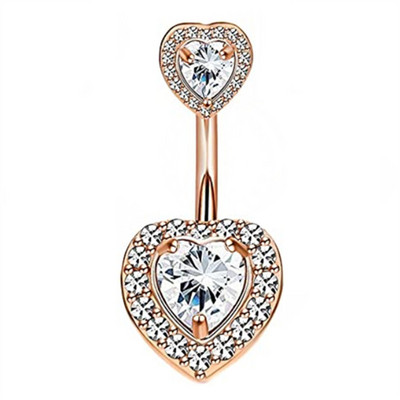 Inel de piercing pentru buric, din aur roz, cristal, 14G, oțel chirurgical, floarea-soarelui, piercing pentru buric, sexy, opal, bară de piercing pentru buric, Ombligo