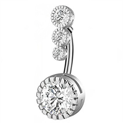 Inel de piercing pentru buric, din aur roz, cristal, 14G, oțel chirurgical, floarea-soarelui, piercing pentru buric, sexy, opal, bară de piercing pentru buric, Ombligo