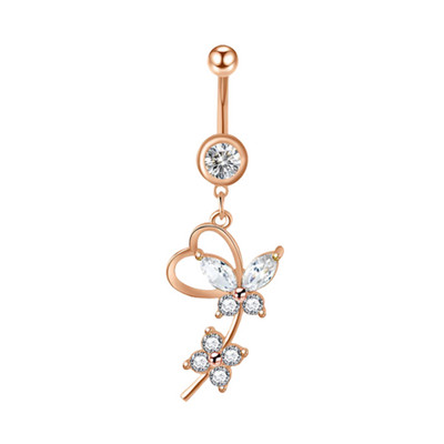 Coroană Inel pentru buric Aripă de înger Piercing pentru buric Inel sexy pentru piercing pentru buric Bar pentru flori pentru buric Piercing pentru buric Ombligo Dangle