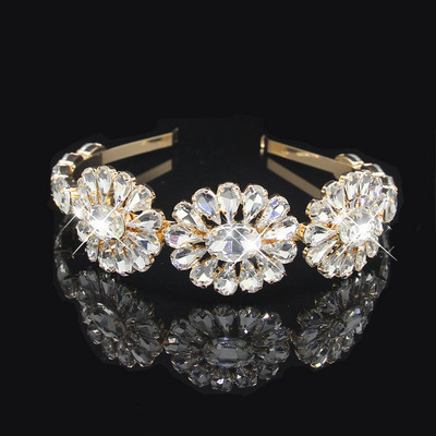 Bandita de moda Tiare de mireasa Cristal multicolor Accesorii pentru par de nunta Flori Ornamente de par baroc cu stras