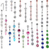 1/2 bucăți inel de piercing la buric din cristal din oțel chirurgical, drăguț cu zircon, piercing la buric, sexy, boho, inel pentru buric inel pentru corp.