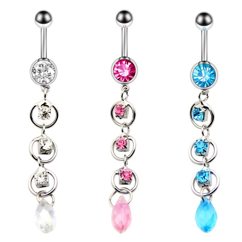 1/2 bucăți inel de piercing la buric din cristal din oțel chirurgical, drăguț cu zircon, piercing la buric, sexy, boho, inel pentru buric inel pentru corp.