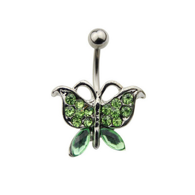 1/2 buc inel pentru buric fluture 14G oțel chirurgical inel piercing buric drăguț fluture bară pentru buric piercing la buric umbigo