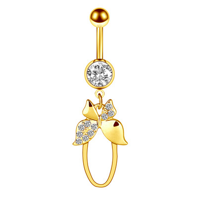 1/2 buc inel pentru buric fluture 14G oțel chirurgical inel piercing buric drăguț fluture bară pentru buric piercing la buric umbigo