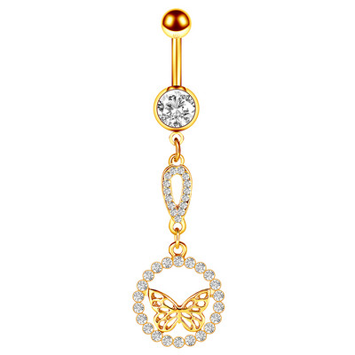 1/2 buc inel pentru buric fluture 14G oțel chirurgical inel piercing buric drăguț fluture bară pentru buric piercing la buric umbigo