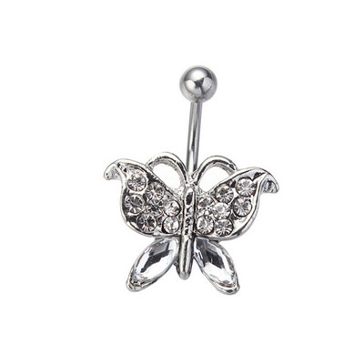 1/2 buc inel pentru buric fluture 14G oțel chirurgical inel piercing buric drăguț fluture bară pentru buric piercing la buric umbigo