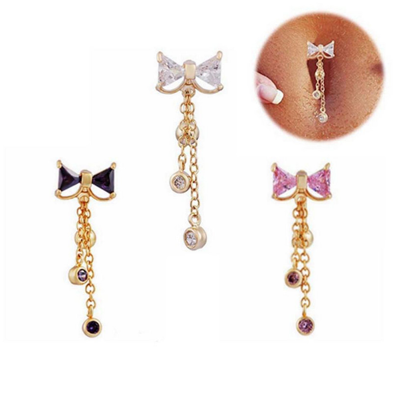 1/2 buc inel pentru buric fluture 14G oțel chirurgical inel piercing buric drăguț fluture bară pentru buric piercing la buric umbigo