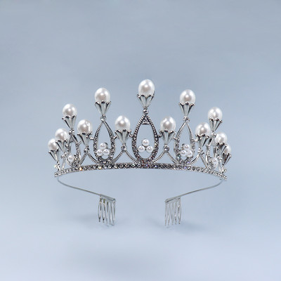 Noua Coefca Copii Coroana Bentita Fata Mireasa Coroana De Cristal Coafura Nunta Accesorii pentru petrecerea de aniversare Cadou de aniversare