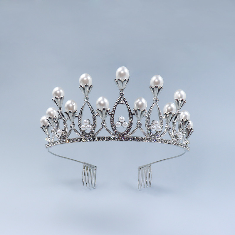Noua Coefca Copii Coroana Bentita Fata Mireasa Coroana De Cristal Coafura Nunta Accesorii pentru petrecerea de aniversare Cadou de aniversare