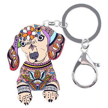 Bonsny Acrylic Statement Dog Jewelry Dachshund Μπρελόκ Μπρελόκ Δώρο για Γυναικεία Τσάντα Γούρι Μπρελόκ Κρεμαστό κόσμημα