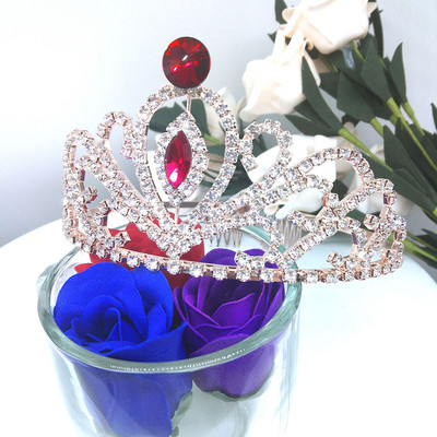 nunta Coroana de mireasa Casca de mireasa Aur roz Culoare argintiu Culoare stras Cristal Printesa Tiare Nunta Bijuterii pentru par Chi