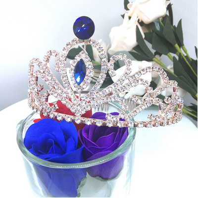 nunta Coroana de mireasa Casca de mireasa Aur roz Culoare argintiu Culoare stras Cristal Printesa Tiare Nunta Bijuterii pentru par Chi