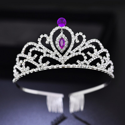 nunta Coroana de mireasa Casca de mireasa Aur roz Culoare argintiu Culoare stras Cristal Printesa Tiare Nunta Bijuterii pentru par Chi