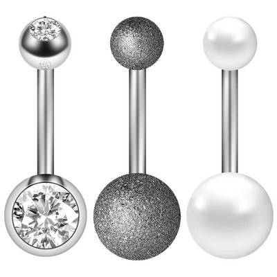 Set de inele pentru buric cu flori Oțel chirurgical Sexy Pachet de inele pentru burtică cu fluture Set drăguț pentru piercing pentru buric Bijuterii în vrac