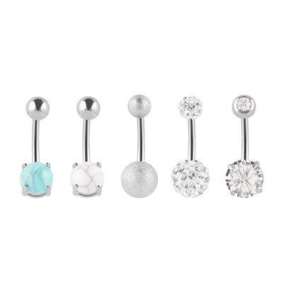 Set de inele pentru buric cu flori Oțel chirurgical Sexy Pachet de inele pentru burtică cu fluture Set drăguț pentru piercing pentru buric Bijuterii în vrac