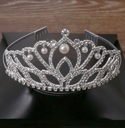 Nunta Mireasa Coroana Accesorii pentru par Cosma domnisoara de onoare si Princess Crown Bandita Pearl Stras Accesorii pentru par Mireasa