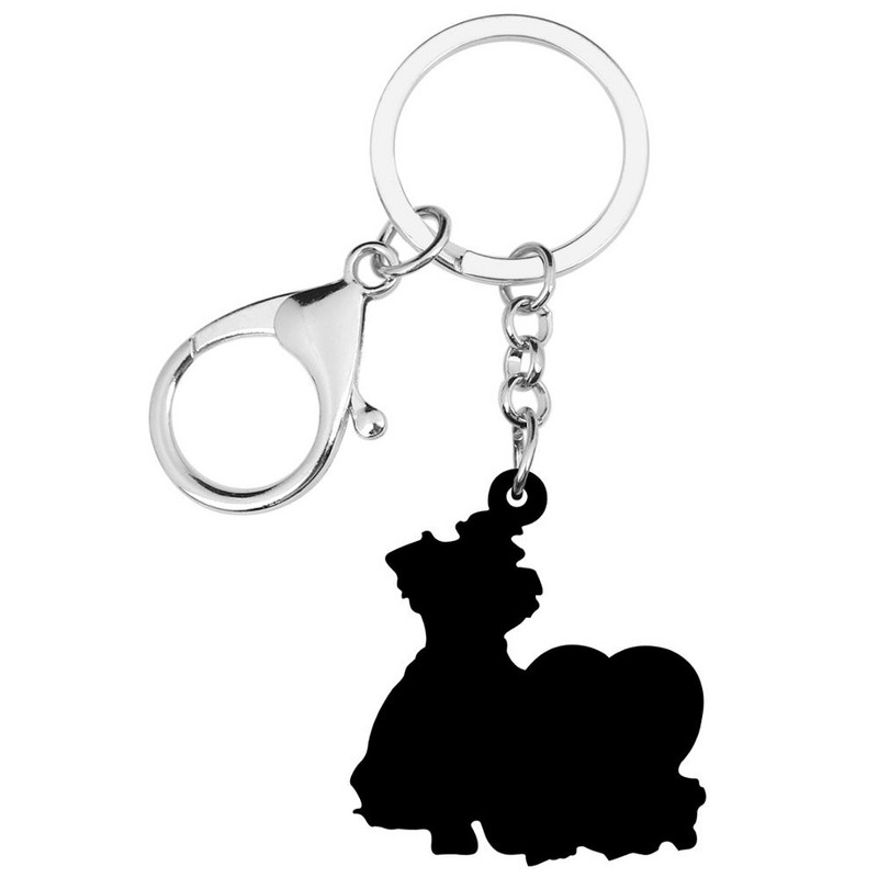 Bonsny Acrilic Ziua Îndrăgostiților Trandafir Yorkshire Câine Breloc Geantă Poșeta Auto Decoratiuni Breloc pentru Femei Fată Adolescent Charms Cadou