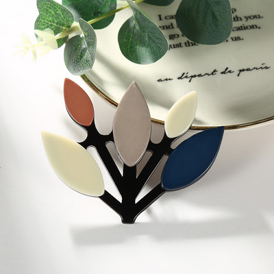 Blucome Broșă crengă colorată nou sosire Corsaj cu plante acrilice pentru femei, fete, geantă pentru cămașă, ace pentru hijab, petrecere de nuntă, cadouri de vacanță