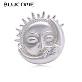 Blucome, în mod individual, creativ Soarele și Luna strălucește împreună Broșă din aur mat Decor pentru rochie Corsaj Accesorii pentru femei