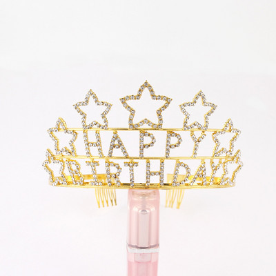 Fashion Atmosphere Lady Birthday Party Crown Princess Star Headdress Лента за глава Декорация за рожден ден Детски партита
