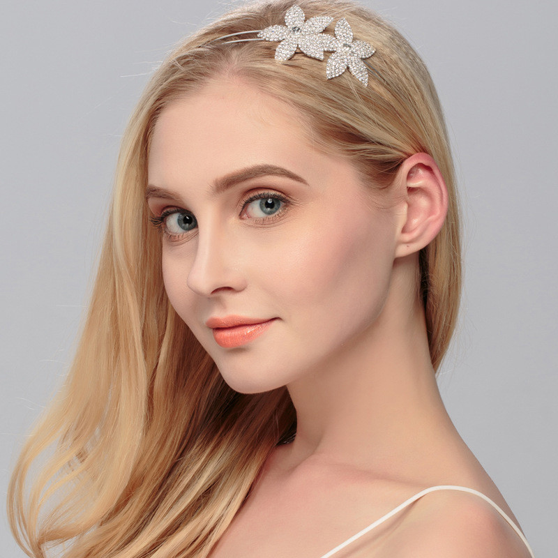 Nunta Mireasa Coroana de Cristal Tiara Motiv Florale Bentita Fete Accesorii pentru Par