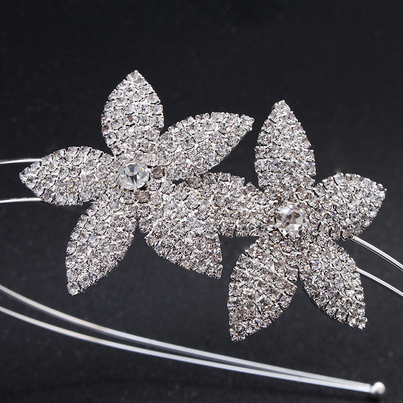 Nunta Mireasa Coroana de Cristal Tiara Motiv Florale Bentita Fete Accesorii pentru Par