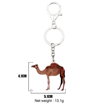 Bonsny Acrylic Camel Llama Keychains Keychains Rings Holder Wild Desert Animal Jewels for Women Girls Charms Car Charms Χονδρική