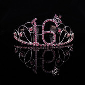 16 21 30 40 Coroana de aniversare fete regina roz cristal aur trandafir bentita coroana doamnelor pentru copii decorațiuni pentru petreceri de aniversare